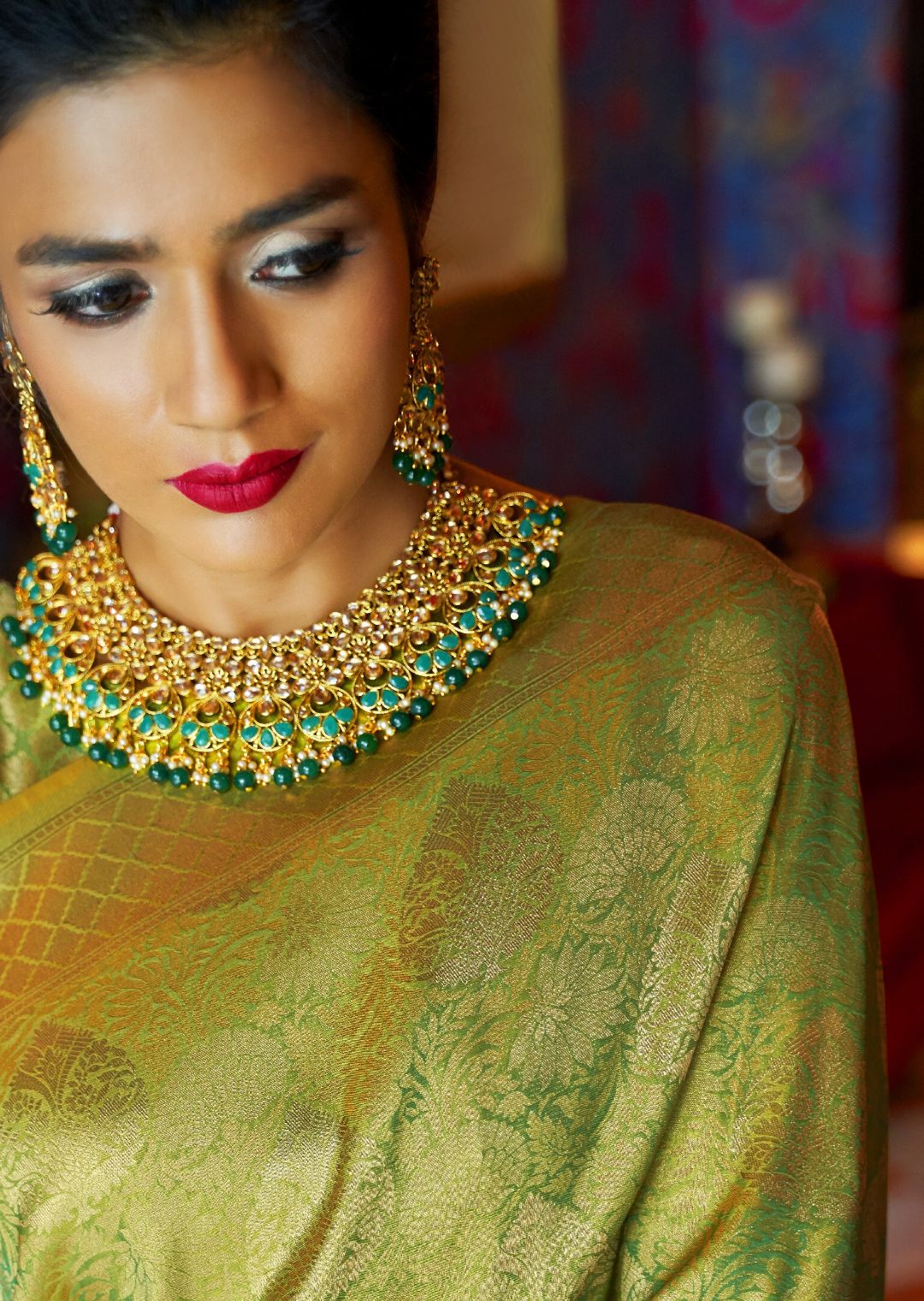 Olive Green Hand Woven Kanjivaram Silk Saree