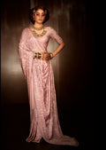Heather Pink Woven Exclusive Designer Saree With Swarovski Work