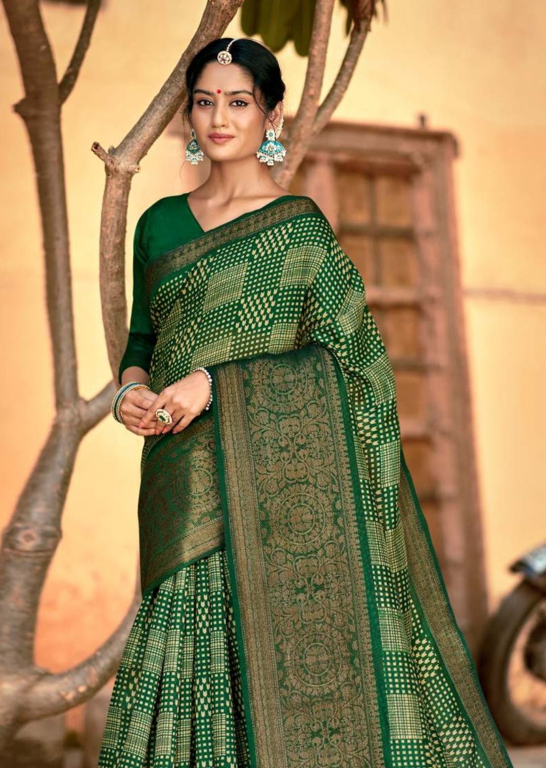Green Woven Pure Handloom Cotton Saree