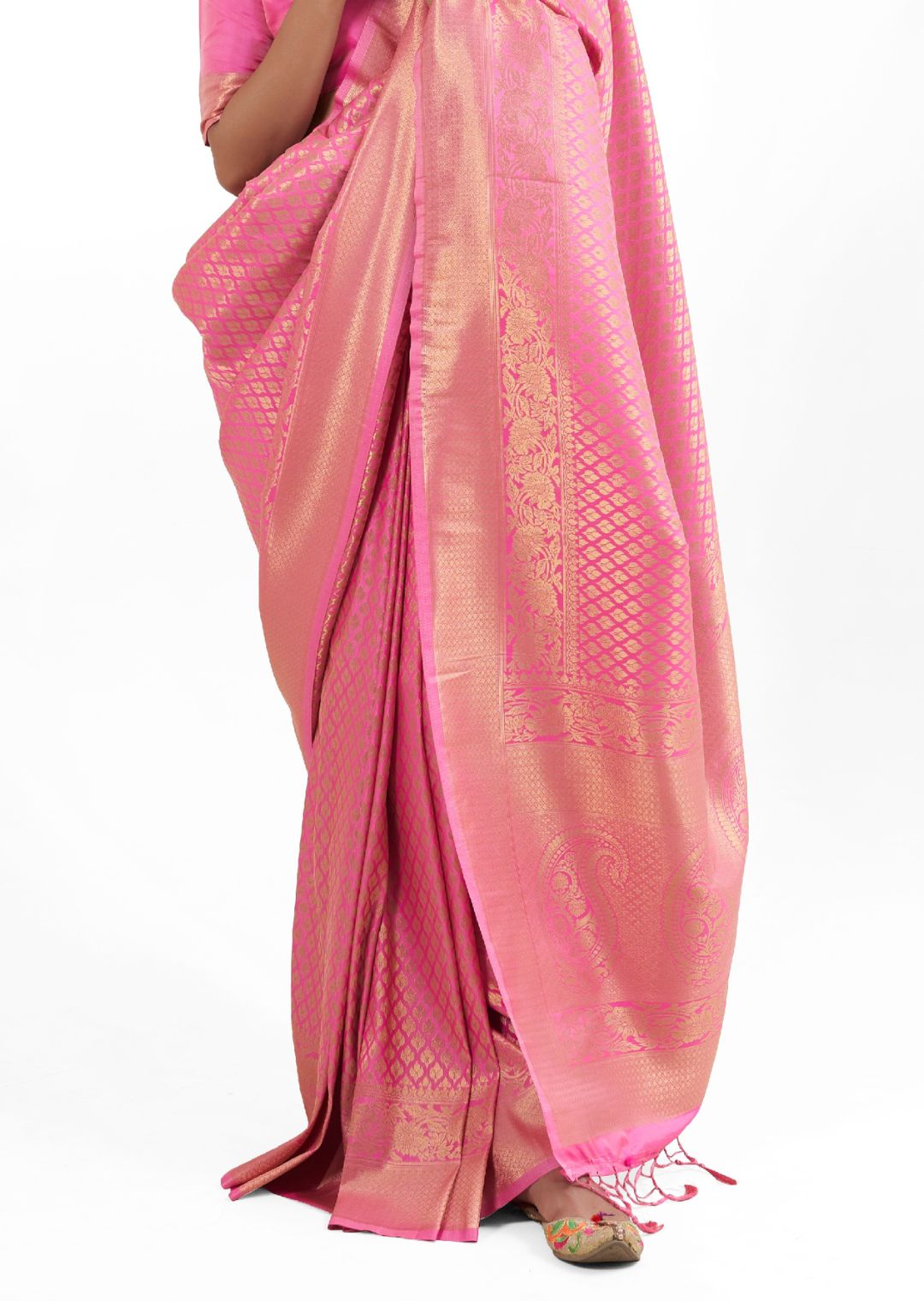 Blossom Pink Hand Woven Kanjivaram Silk Saree