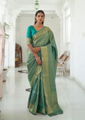 Peacock Green Hand Woven Kanjivaram Silk Saree