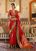 Red Zari Woven Banarasi Silk Saree