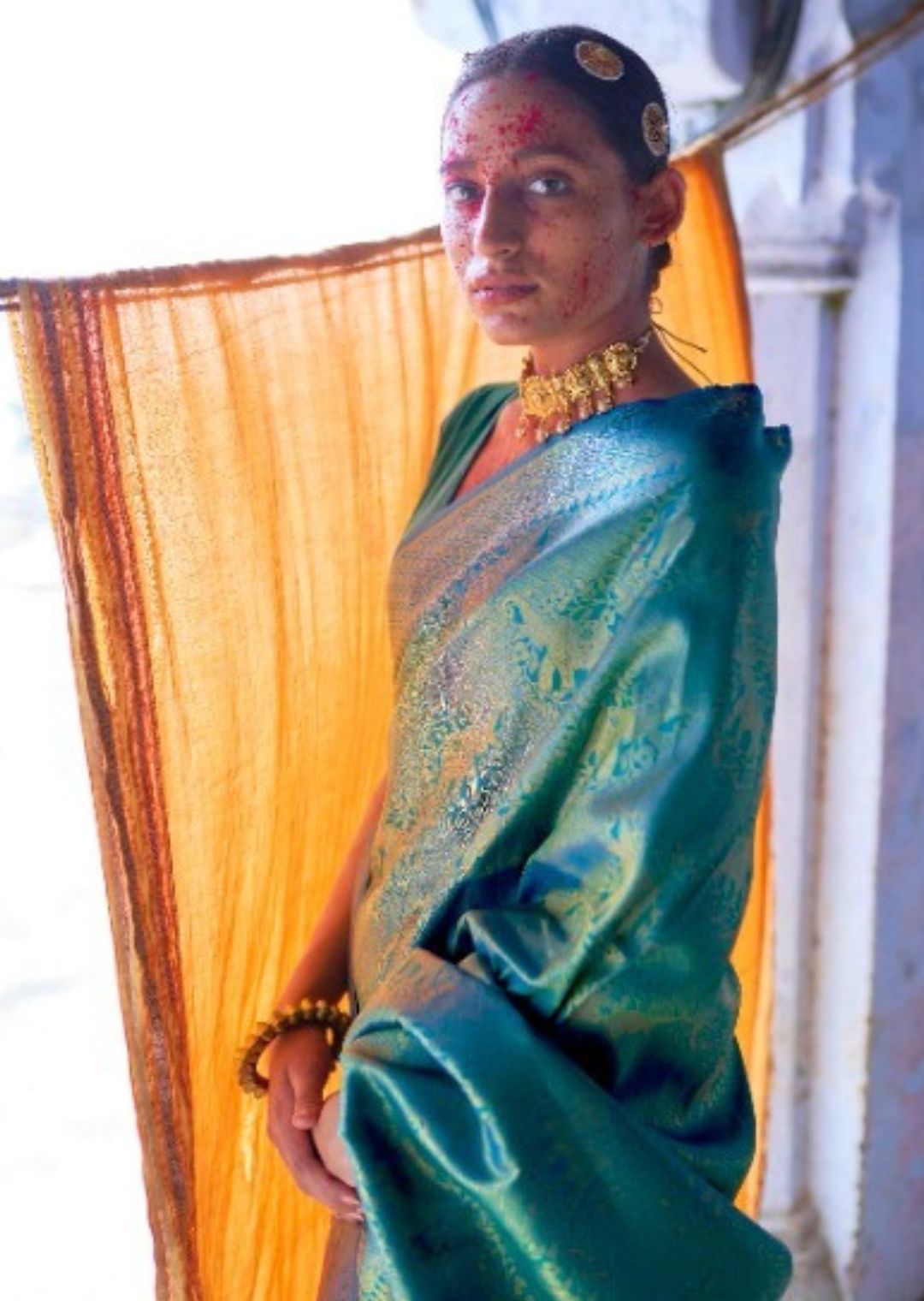 Turquoise Blue Hand Woven Kanjivaram Silk Saree