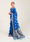 Royal Blue Zari Woven Banarasi Silk Saree
