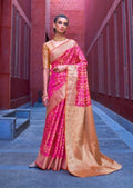 Pink Woven Traditional Patola Silk Saree