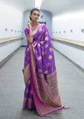 Grape Purple Hand Woven Kanjivaram Silk Saree