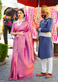 Magenta Purple Hand Woven Kanjivaram Silk Saree