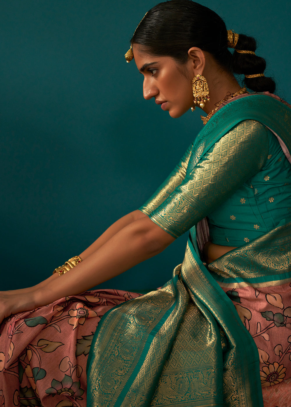 Buy Black and Copper Banarasi Silk Saree With Banglori Silk Blouse Online -  SARV02937 | Andaaz Fashion