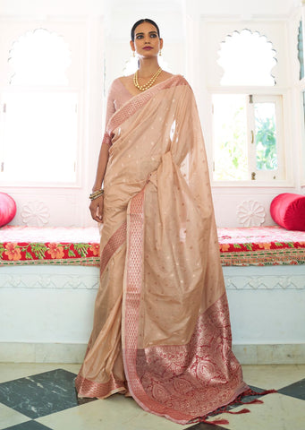 Off White Woven Banarasi Silk Saree