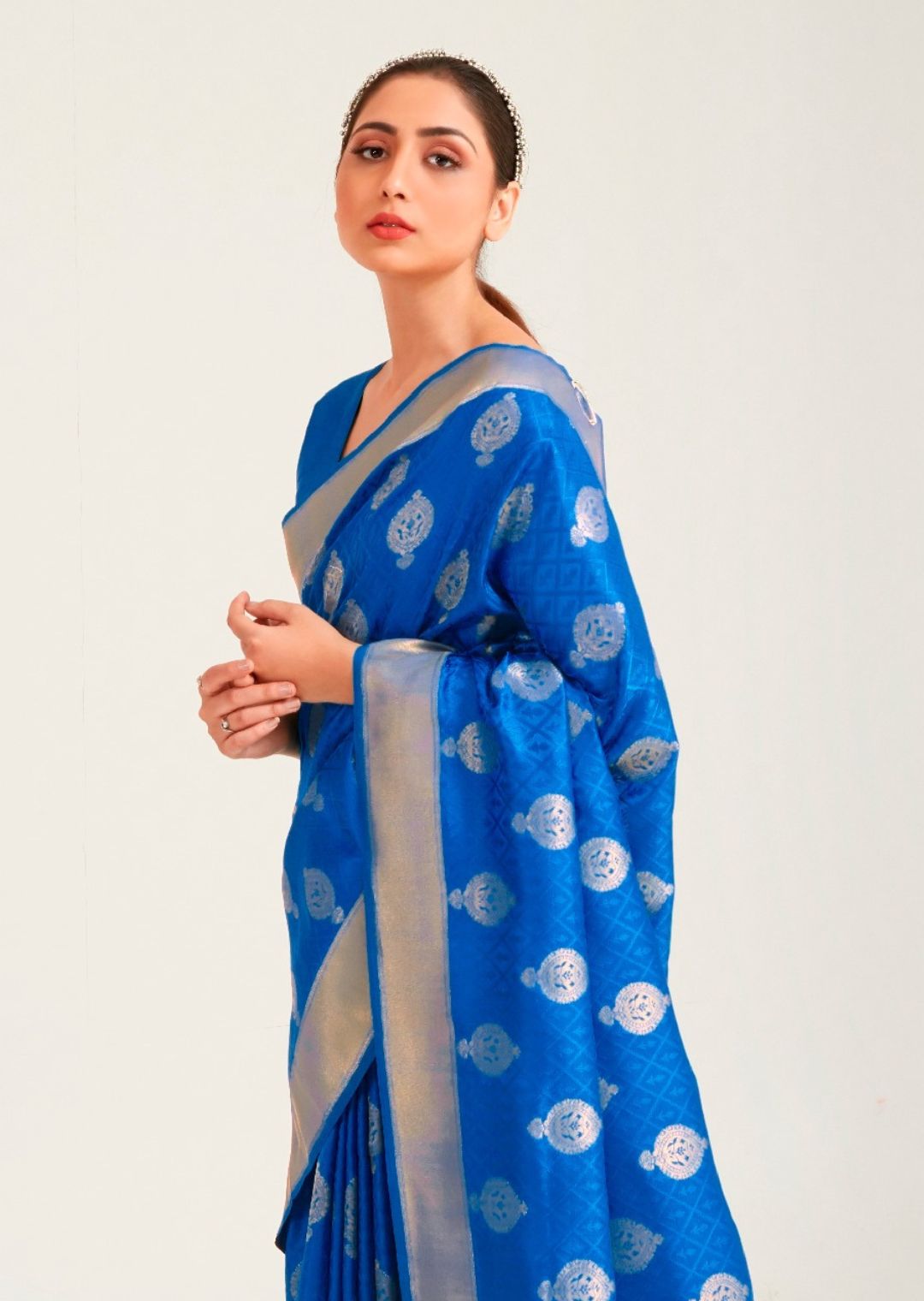 Royal Blue Zari Woven Banarasi Silk Saree