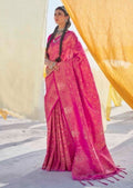 Hot Pink Hand Woven Kanjivaram Silk Saree