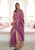 Purple Woven Banarasi Silk Saree