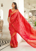 Red Woven Banarasi Silk Saree