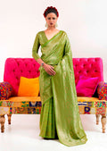 Sheen Green Hand Woven Kanjivaram Silk Saree