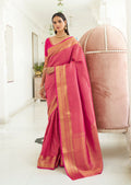 Magenta Pink Hand Woven Kanjivaram Silk Saree