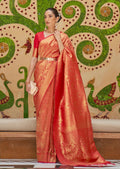 Red Hand Woven Kanjivaram Silk Saree