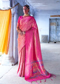Magenta Hand Woven Kanjivaram Silk Saree