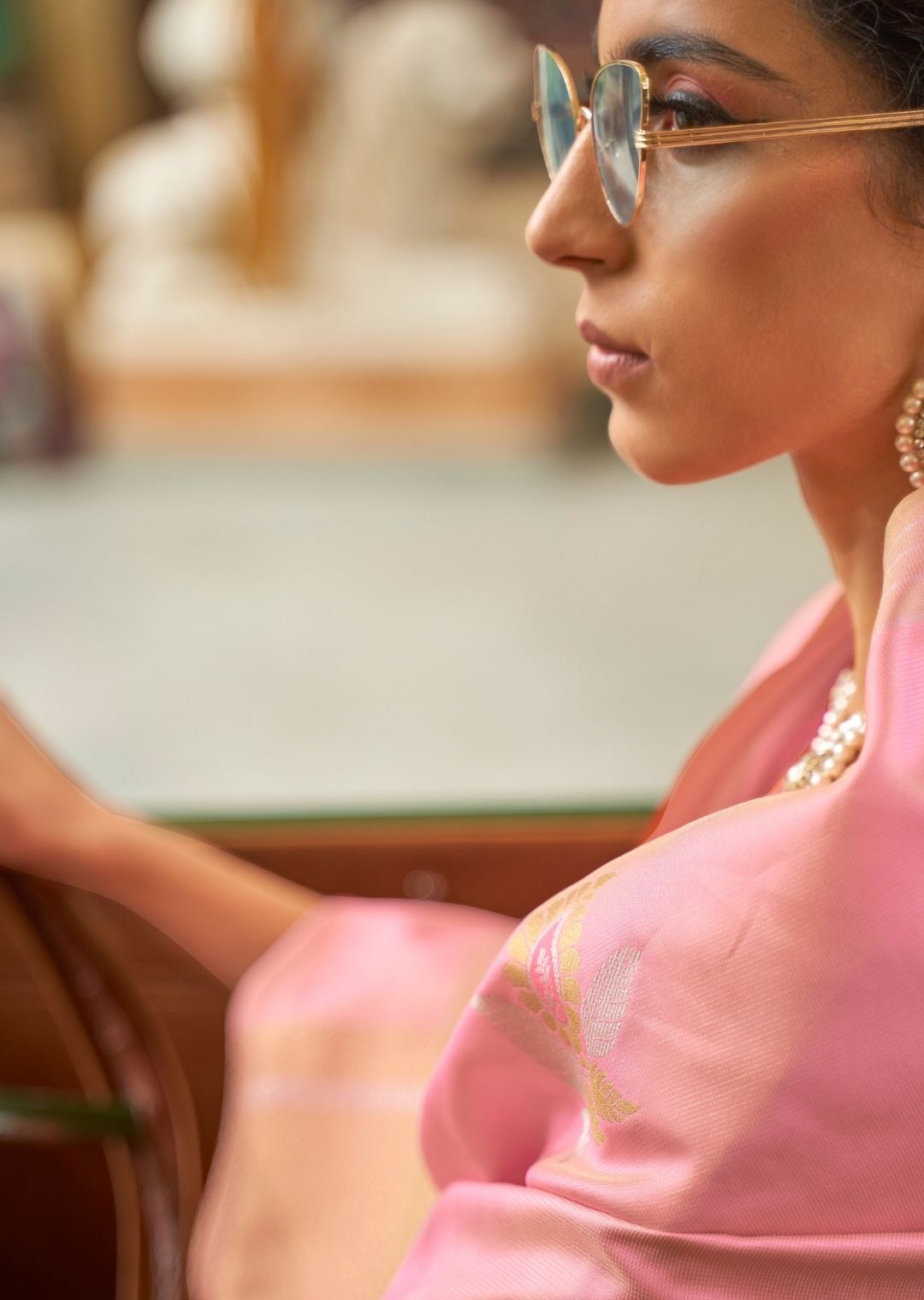 Flamingo Pink Hand Woven South Soft Silk Saree