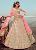 BLUSH IVORY HEAVY EMBROIDERED PREMIUM DESIGNER LEHENGA