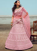 CARNATION PINK HEAVY EMBROIDERED PREMIUM DESIGNER LEHENGA