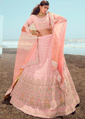 BLUSH PINK HEAVY EMBROIDERED PREMIUM DESIGNER LEHENGA