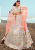 WHITE HEAVY EMBROIDERED PREMIUM DESIGNER LEHENGA