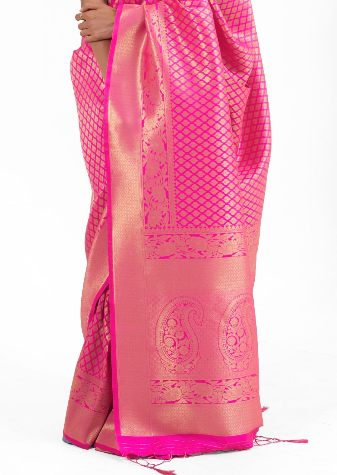 Persian Pink Hand Woven Kanjivaram Silk Saree