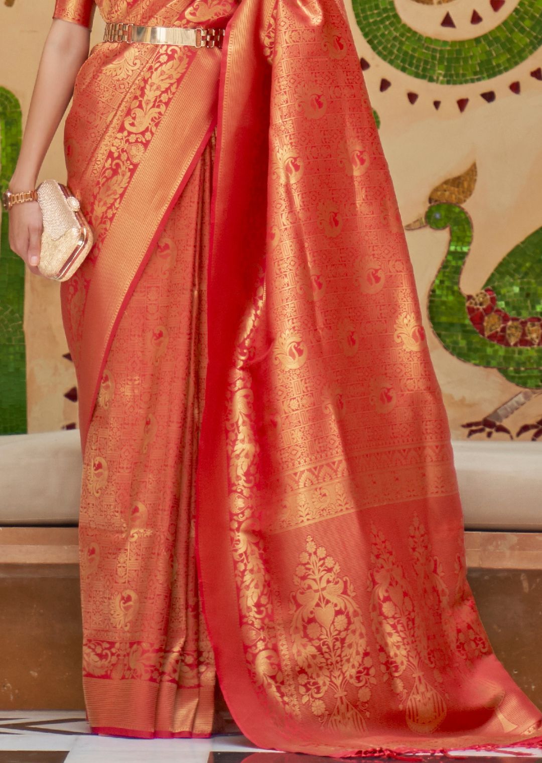 Red Hand Woven Kanjivaram Silk Saree