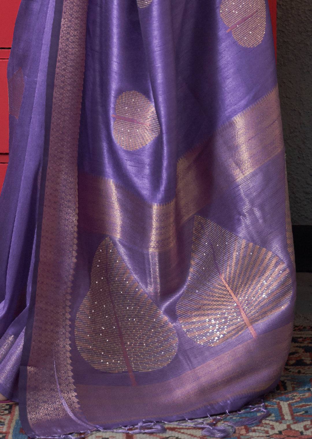 ROYAL PURPLE COPPER ZARI WOVEN HANDLOOM BANARASI SILK SAREE