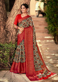 Red Woven Pure Handloom Cotton Saree