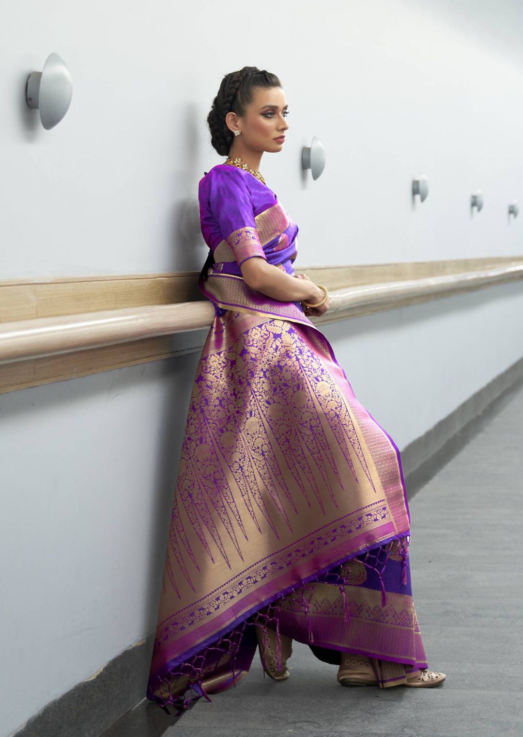 Grape Purple Hand Woven Kanjivaram Silk Saree