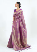 Deep Purple Hand Woven Kanjivaram Silk Saree