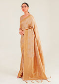Golden Beige Zari Woven Banarasi Silk Saree