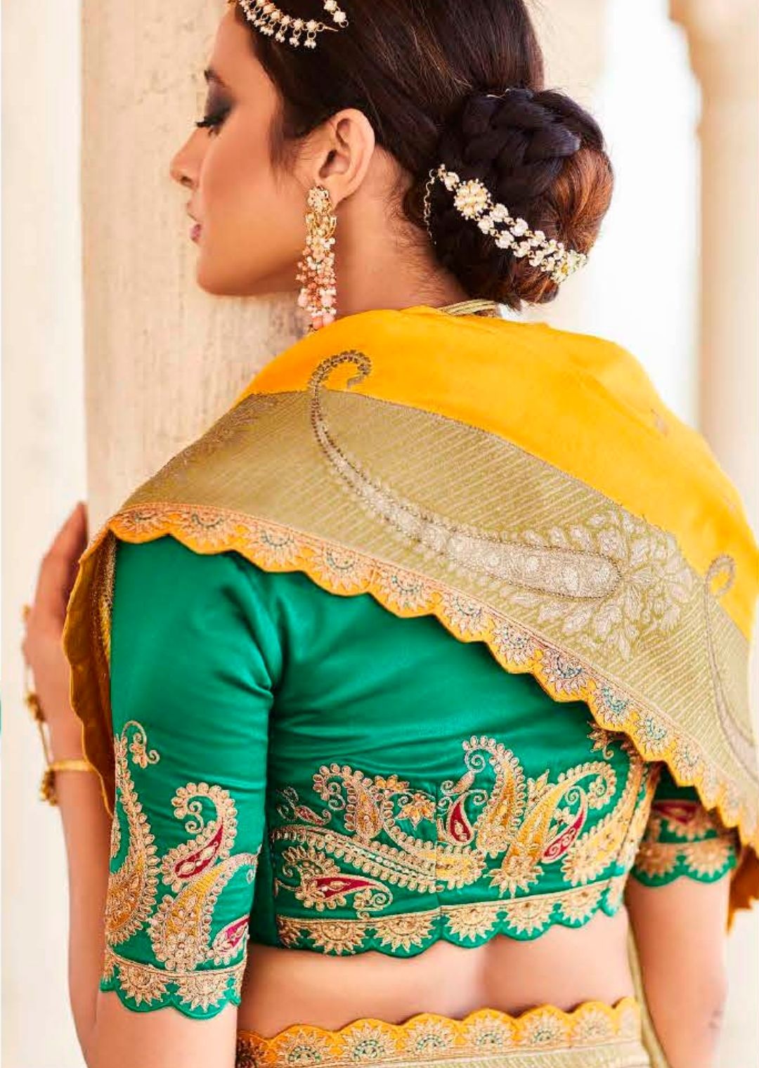 Yellow Woven Exclusive Designer Banarasi Silk Saree With Embroidered Silk Blouse