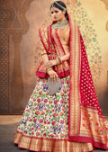 White Woven Paithani Silk Lehenga