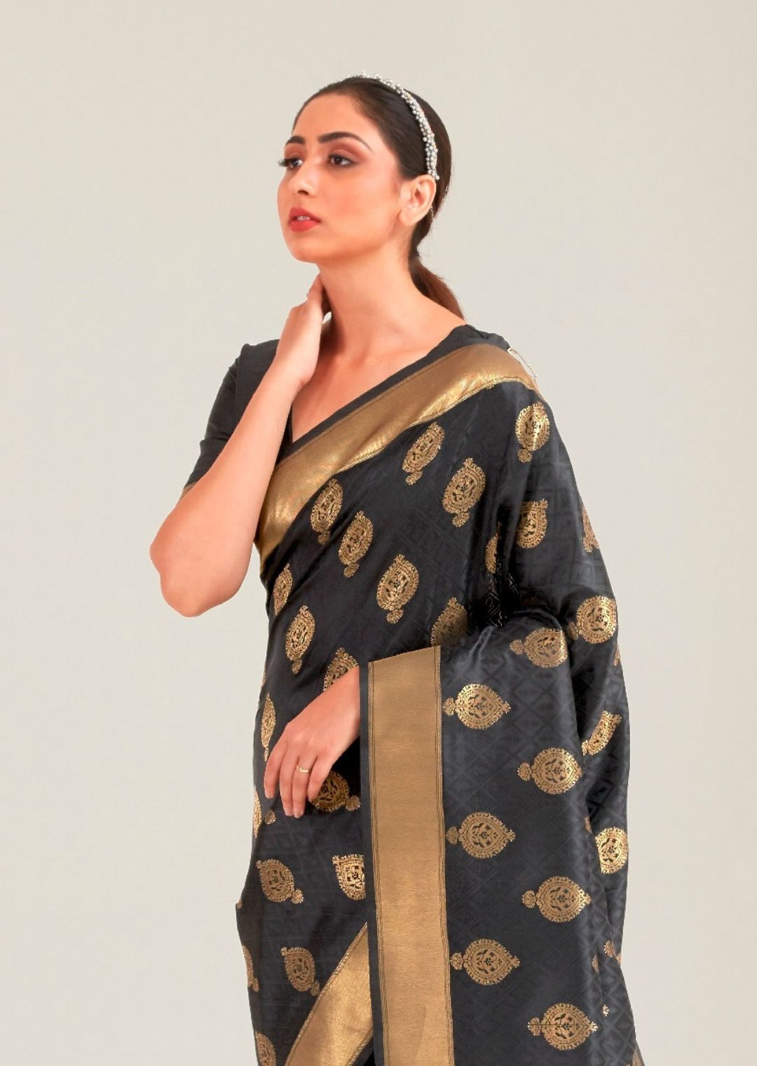 Black Zari Woven Banarasi Silk Saree