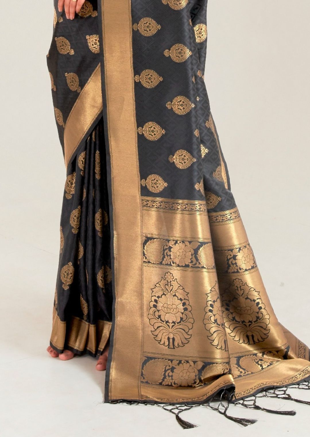 Black Zari Woven Banarasi Silk Saree