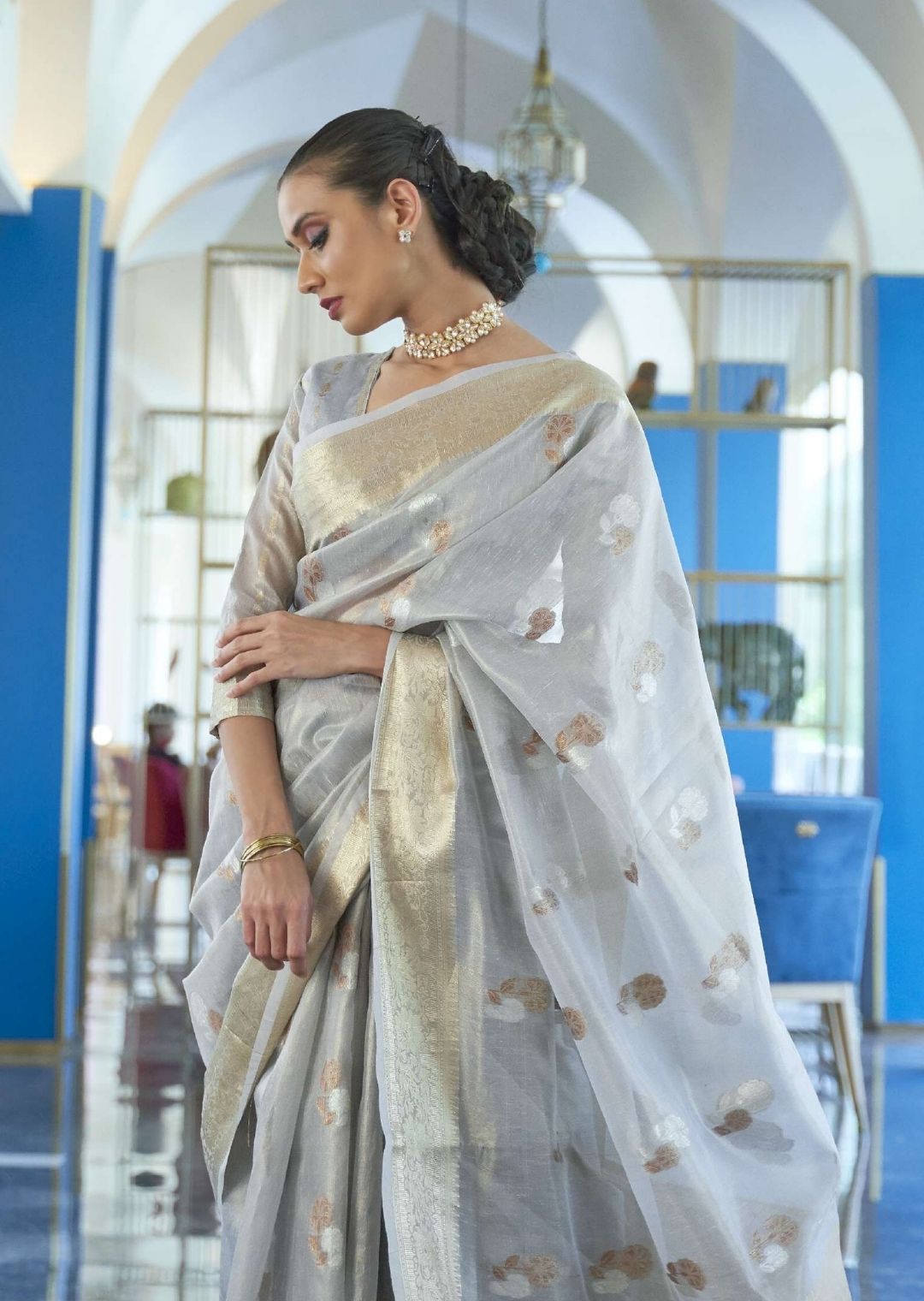 Tissue organza hotsell sarees price