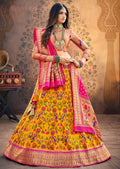 Yellow Woven Paithani Silk Lehenga