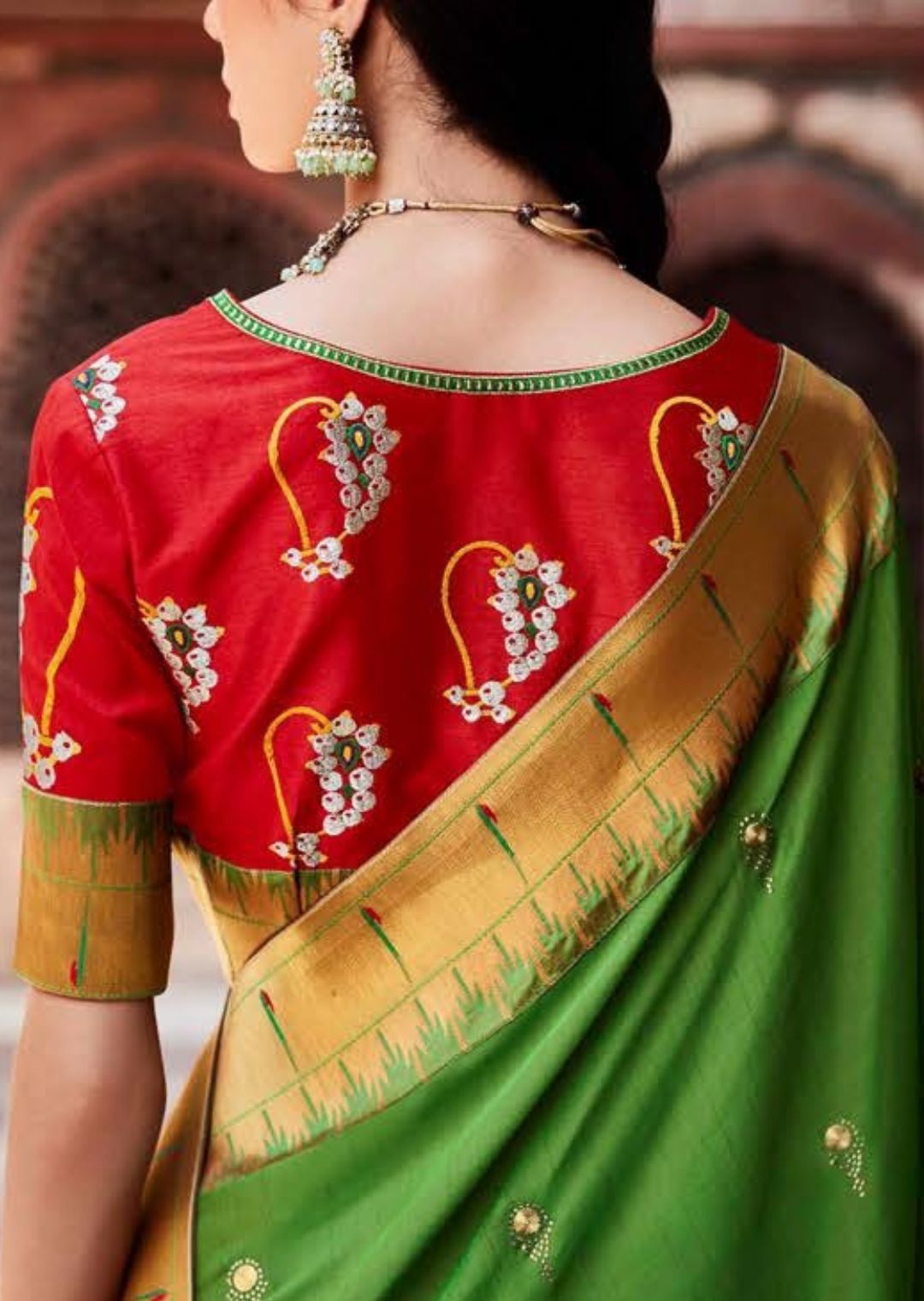 Green Woven Traditional Banarasi Paithani Silk Saree