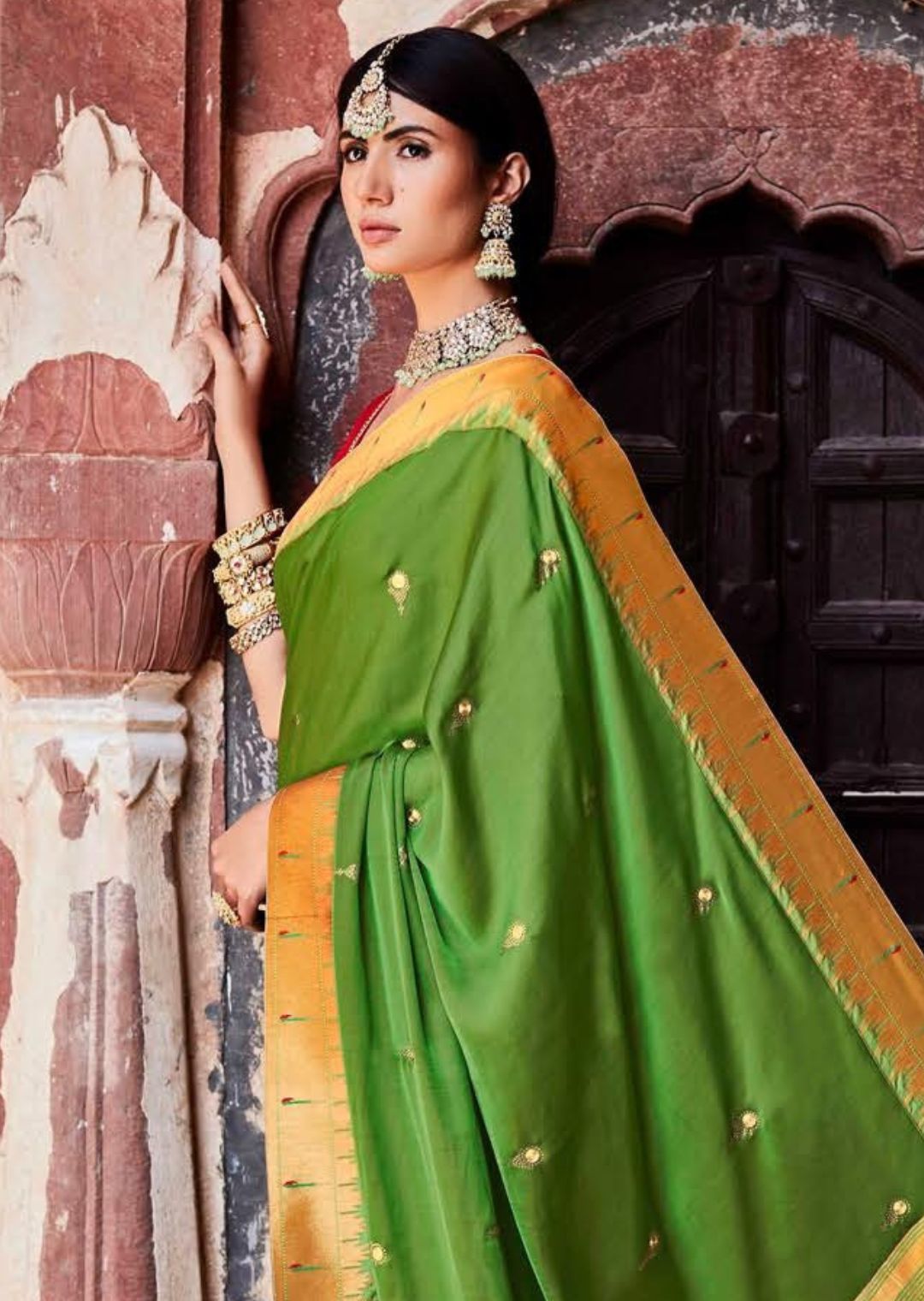 Green Woven Traditional Banarasi Paithani Silk Saree