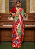 JADE GREEN WOVEN PATOLA SILK SAREE