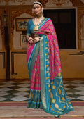 RUBY PINK WOVEN PATOLA SILK SAREE