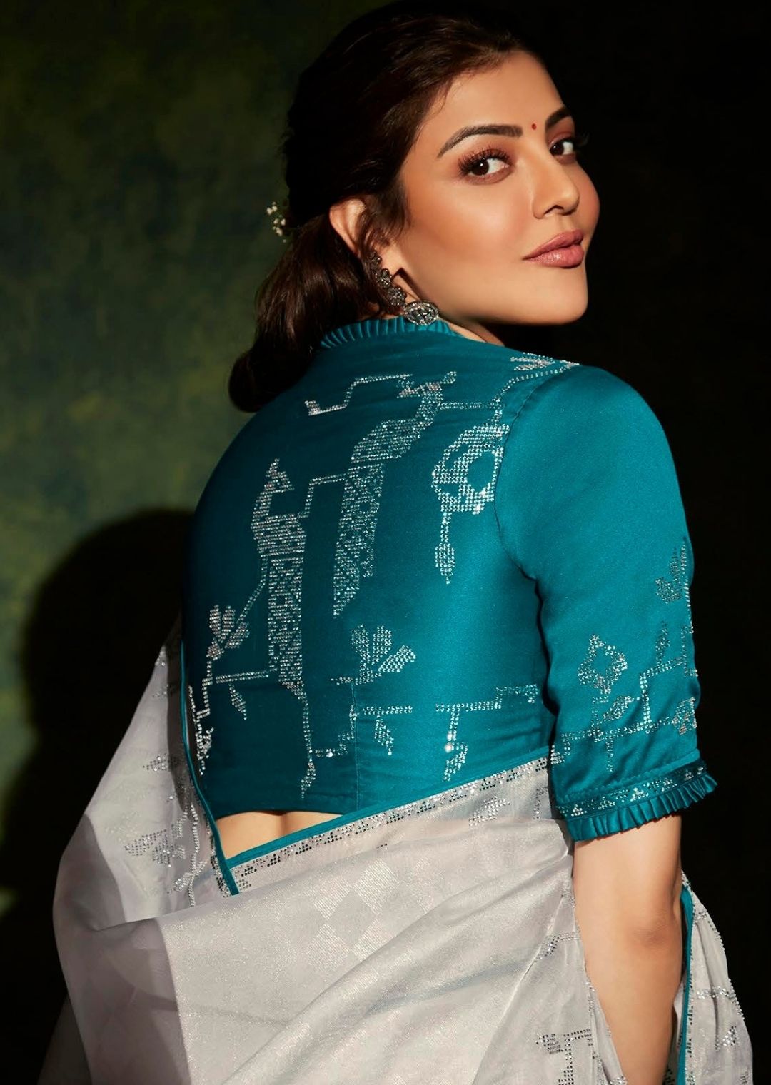 Silver White Woven Celebrities Exclusive Designer Saree with Embroidered Silk Blouse