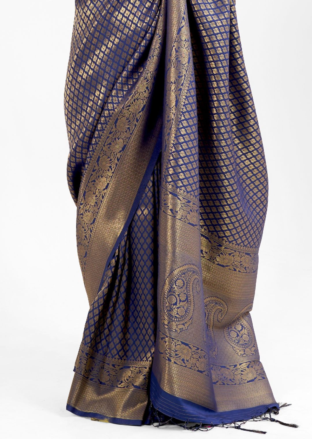 Royal Blue Hand Woven Kanjivaram Silk Saree