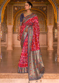 RUBY RED WOVEN PATOLA PAITHANI SILK SAREE
