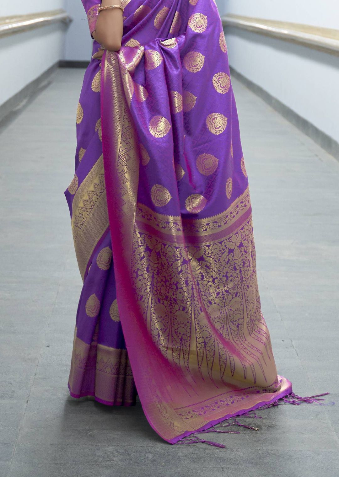Grape Purple Hand Woven Kanjivaram Silk Saree