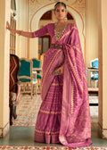 BLUSH PINK WOVEN HANDLOOM PATOLA SILK SAREE