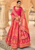 CERISE PINK EMBROIDERED PREMIUM SILK LEHENGA