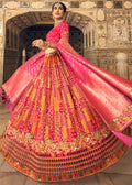 CERISE PINK EMBROIDERED PREMIUM SILK LEHENGA